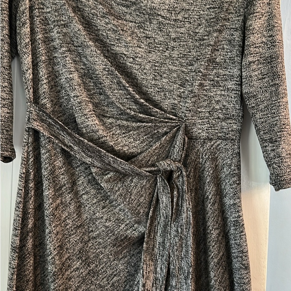 Ann Taylor Silver Wrap Tie Front Sheath Dress